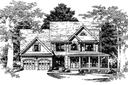 Country Style House Plan - 4 Beds 3.5 Baths 2128 Sq/Ft Plan #927-331 Exterior 