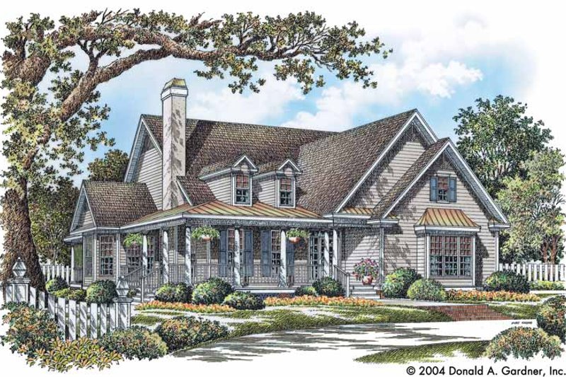House Blueprint - Country Exterior - Front Elevation Plan #929-735