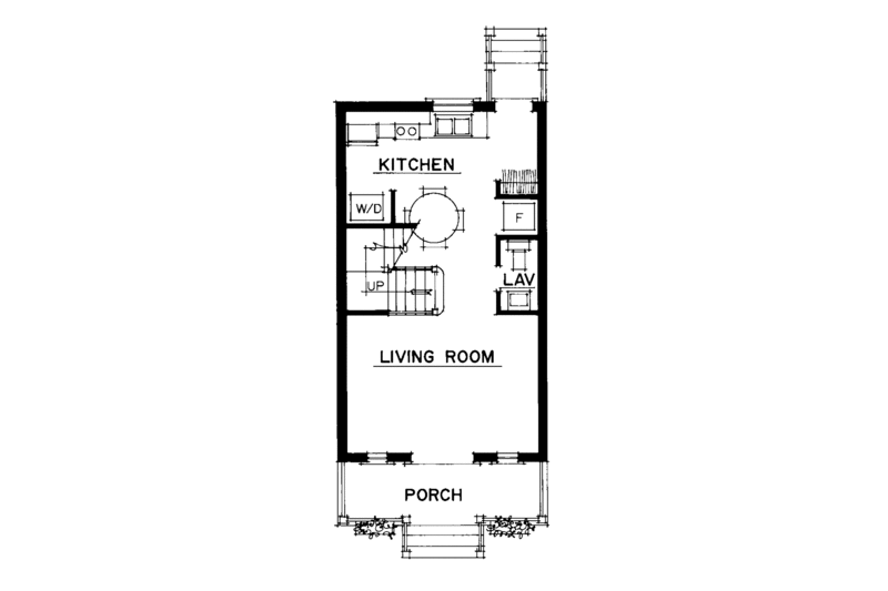 Architectural House Design - Floor Plan - Main Floor for Craftsman House Plan #1016-1 - 2 bed, 1.5 bath