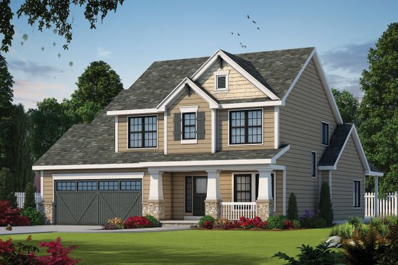Exterior - Front Elevation 4 for Craftsman House Plan #20-2154 - 3 bed, 2.5 bath