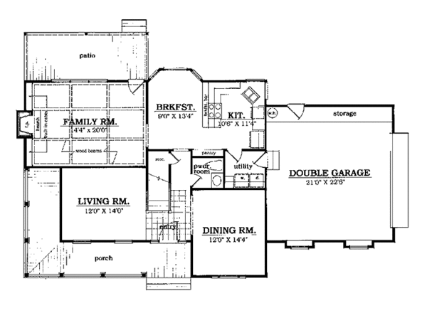 Home Plan - Country Floor Plan - Main Floor Plan #42-425