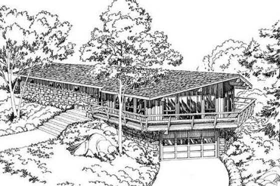 Exterior - Front Elevation for Modern House Plan #312-172 - 4 bed, 2 bath
