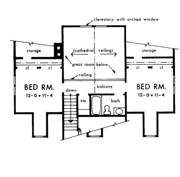 House Blueprint - Country Floor Plan - Upper Floor Plan #929-66