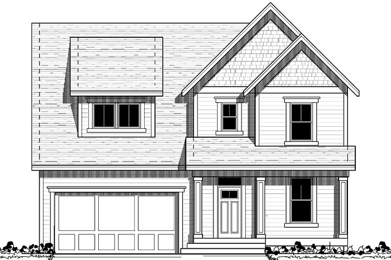 Home Plan - Exterior - Front Elevation 3 for European House Plan #51-625 - 3 bed, 2.5 bath