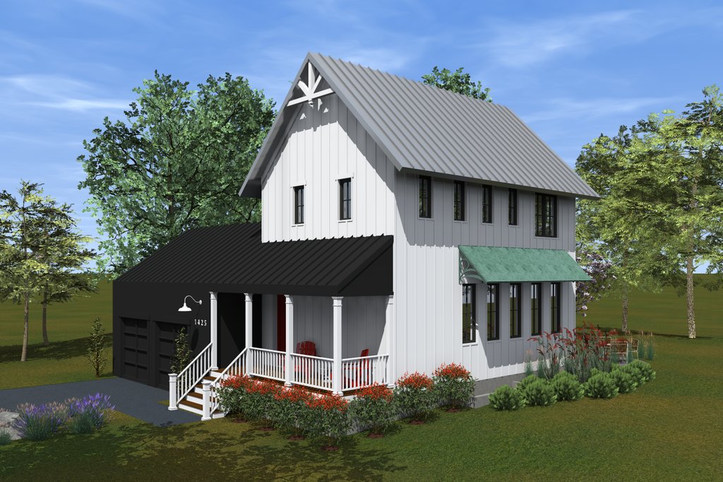 Farmhouse Style House Plan - 2 Beds 2 Baths 1200 Sq/Ft Plan #933-8