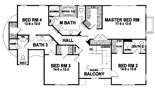 Home Plan - Traditional Floor Plan - Upper Floor Plan #328-462