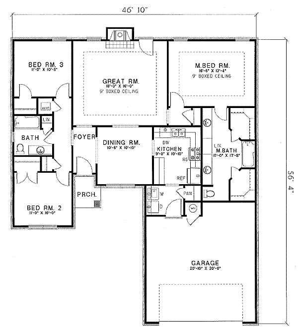 House Design - Traditional Floor Plan - Main Floor Plan #17-133