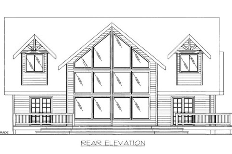 Home Plan - Exterior - Rear Elevation for Cabin House Plan #117-765 - 3 bed, 2.5 bath