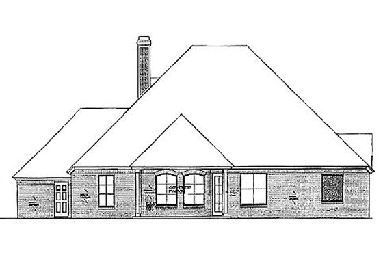 Exterior - Rear Elevation for European House Plan #310-966 - 3 bed, 3 bath