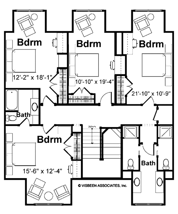 House Plan Design - Traditional Floor Plan - Upper Floor Plan #928-33