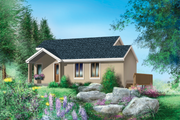 Country Style House Plan - 1 Beds 1 Baths 1050 Sq/Ft Plan #25-4406 