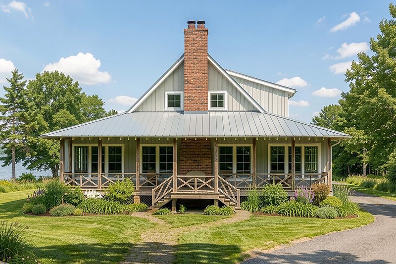 Exterior - Front Elevation 2 for Country House Plan #137-375 - 4 bed, 3 bath