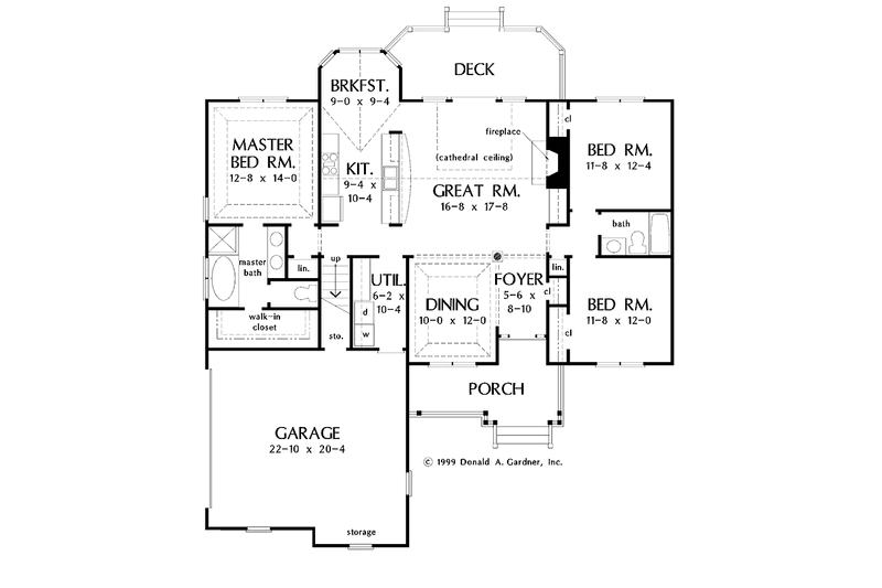 Home Plan - Floor Plan - Main Floor for Ranch House Plan #929-476 - 3 bed, 2 bath