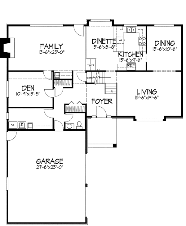 Dream House Plan - Contemporary Floor Plan - Main Floor Plan #51-851