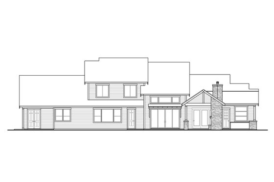 Exterior - Rear Elevation for Craftsman House Plan #124-1229 - 3 bed, 2.5 bath