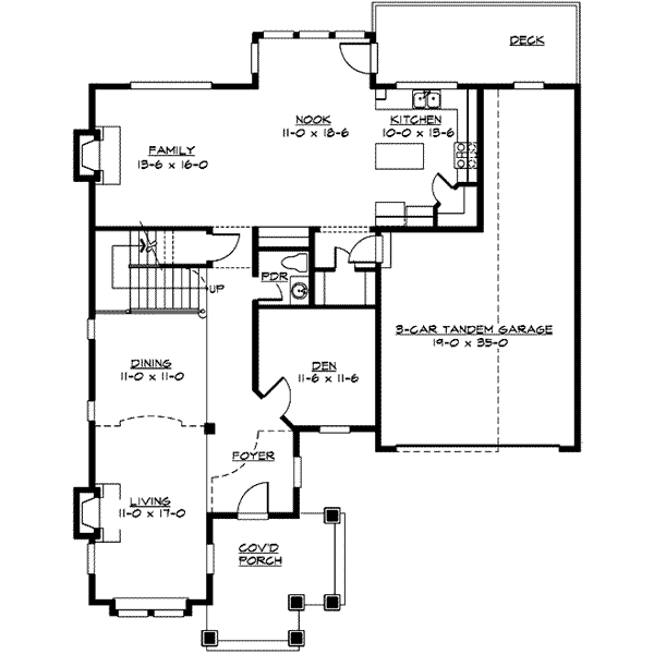 Craftsman Floor Plan - Main Floor Plan #132-128