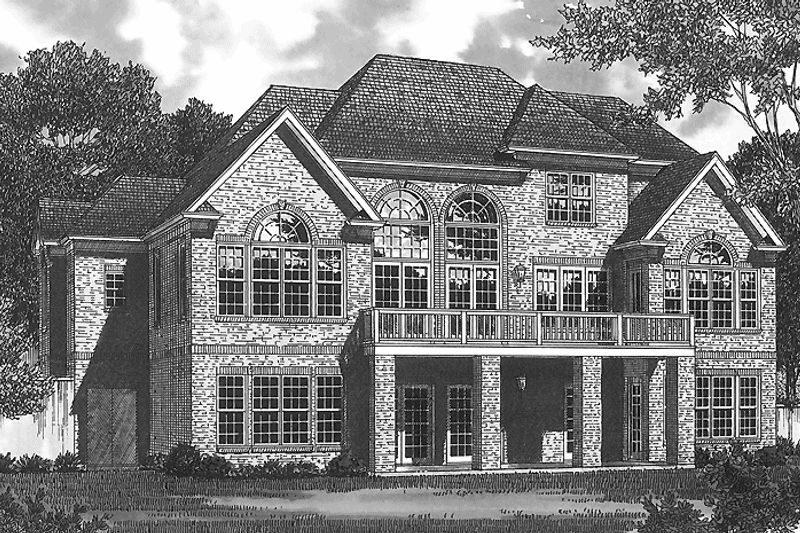 House Blueprint - Exterior - Rear Elevation for Traditional House Plan #453-562 - 5 bed, 4.5 bath