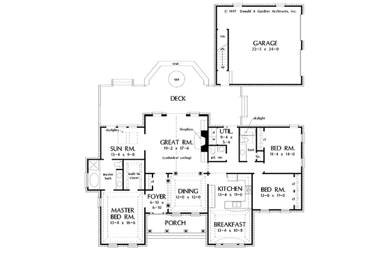 Floor Plan - Main Floor for Ranch House Plan #929-323 - 3 bed, 2.5 bath