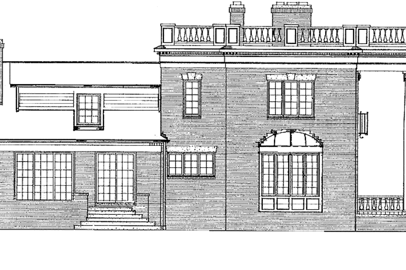 Home Plan - Exterior - Rear Elevation for Classical House Plan #72-817 - 4 bed, 3 bath