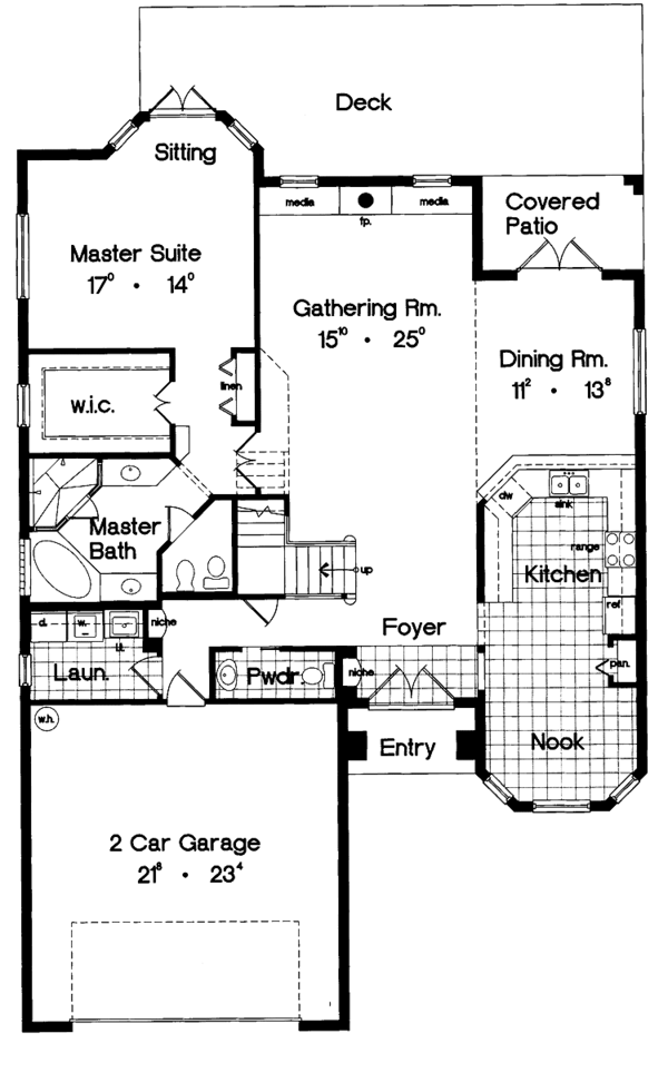 House Plan Design - Mediterranean Floor Plan - Main Floor Plan #417-553