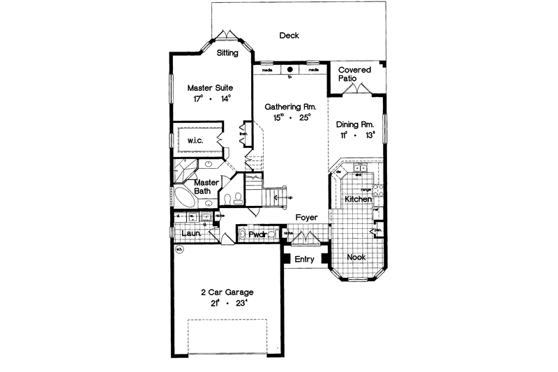 Home Plan - Floor Plan - Main Floor for Mediterranean House Plan #417-553 - 3 bed, 3.5 bath