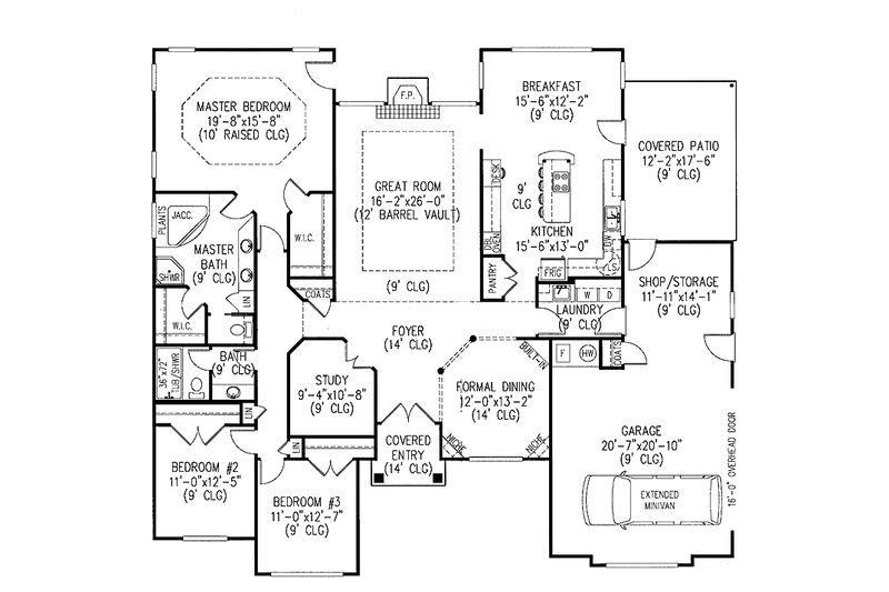 Home Plan - Floor Plan - Main Floor for Traditional House Plan #11-250 - 3 bed, 2 bath