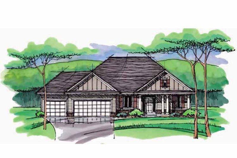 Architectural House Design - Exterior - Front Elevation 3 for European House Plan #51-969 - 3 bed, 2.5 bath