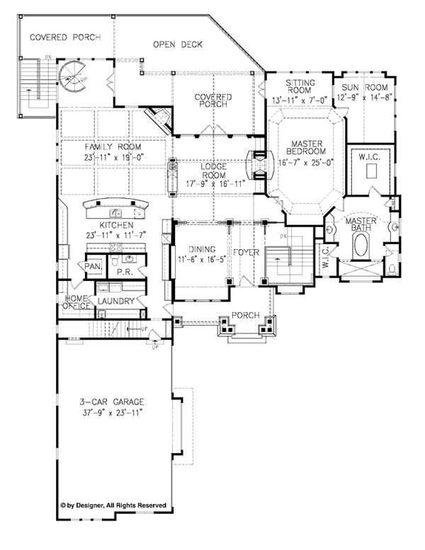 Architectural House Design - Craftsman Floor Plan - Main Floor Plan #54-270