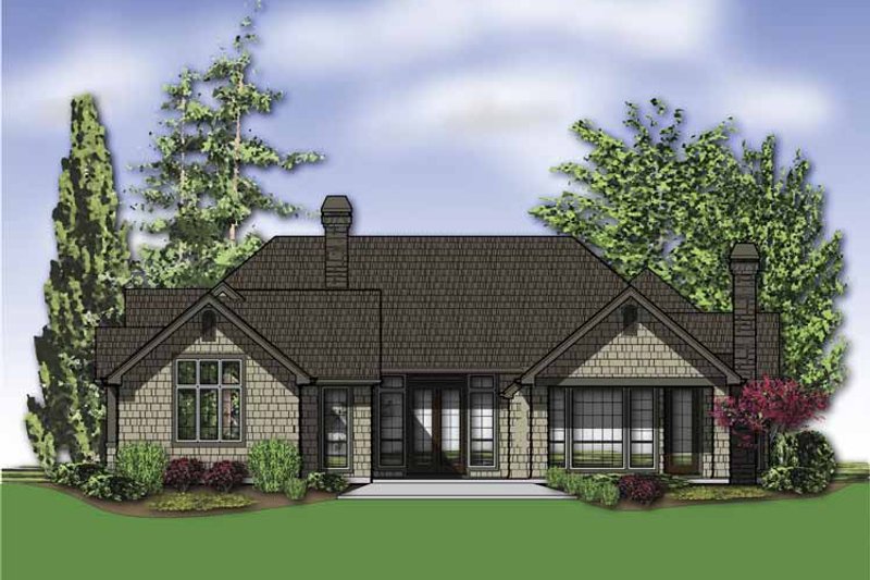 Architectural House Design - Exterior - Rear Elevation for Traditional House Plan #48-859 - 4 bed, 4.5 bath