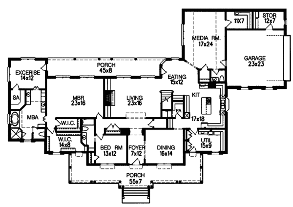 Dream House Plan - Country Floor Plan - Main Floor Plan #15-356