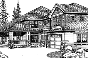 Exterior - Front Elevation 3 for Craftsman House Plan #132-449 - 4 bed, 2.5 bath