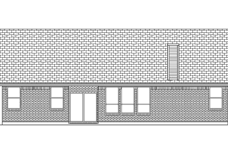 Home Plan - Exterior - Rear Elevation for Ranch House Plan #84-760 - 4 bed, 2 bath
