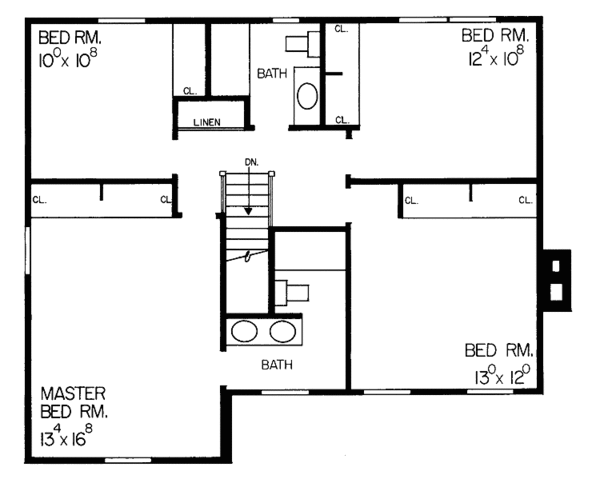 House Blueprint - Country Floor Plan - Upper Floor Plan #72-659