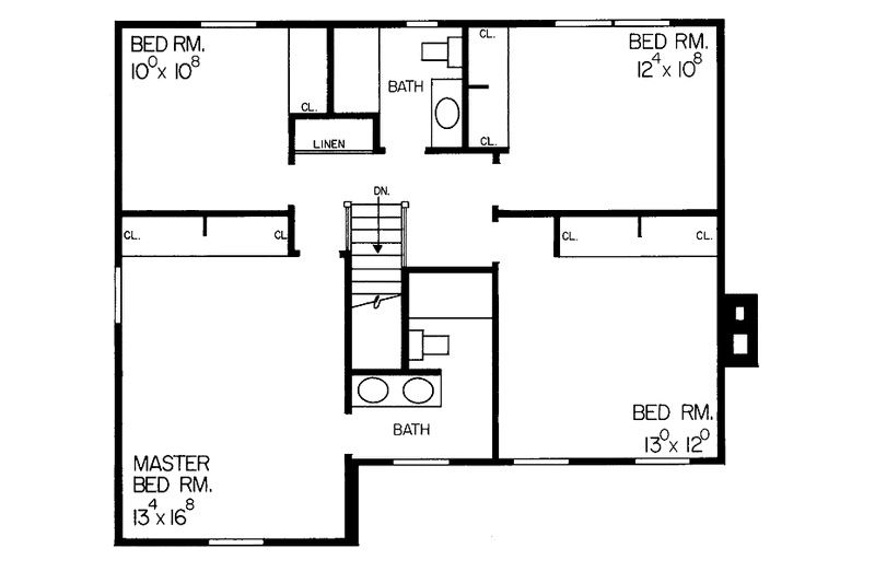 Dream House Plan - Floor Plan - Upper Floor for Country House Plan #72-659 - 4 bed, 2.5 bath
