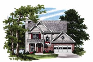 Country Exterior - Front Elevation Plan #927-90