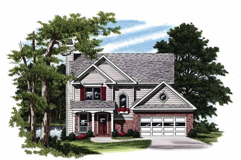 Architectural House Design - Country Exterior - Front Elevation Plan #927-90