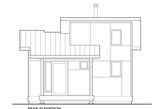 Exterior - Rear Elevation for Craftsman House Plan #890-11 - 1 bed, 1 bath