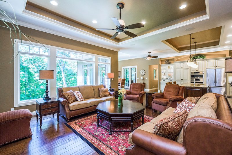 House Blueprint - Interior - Family Room for Ranch House Plan #70-1502 - 5 bed, 3.5 bath