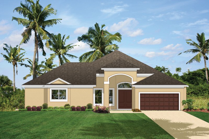 Architectural House Design - Exterior - Front Elevation 3 for Mediterranean House Plan #1058-43 - 3 bed, 3 bath