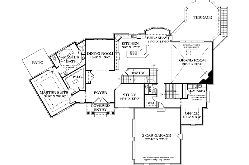 Home Plan - Floor Plan - Main Floor for Craftsman House Plan #453-572 - 4 bed, 4.5 bath