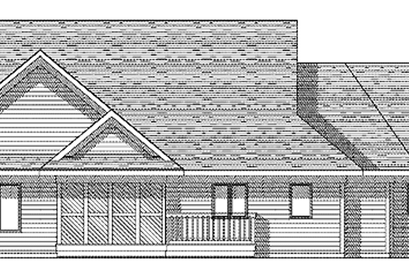 Home Plan - Exterior - Rear Elevation for Ranch House Plan #70-1354 - 3 bed, 2.5 bath