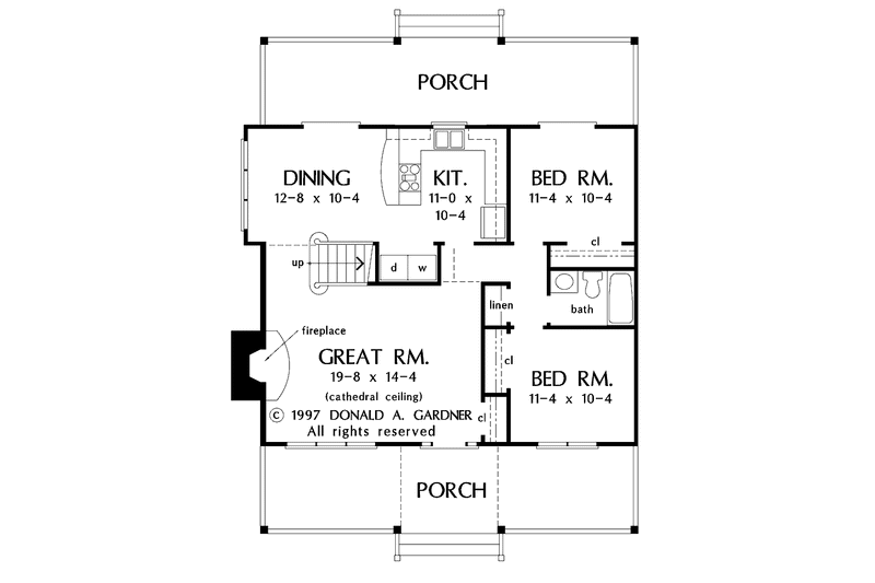 Home Plan - Floor Plan - Main Floor for Country House Plan #929-396 - 3 bed, 2 bath