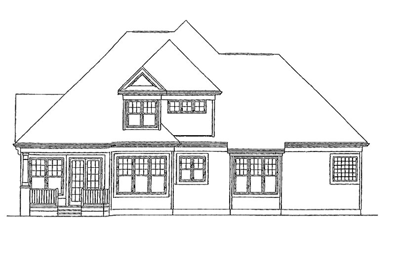 House Blueprint - Exterior - Rear Elevation for Country House Plan #453-217 - 3 bed, 3.5 bath