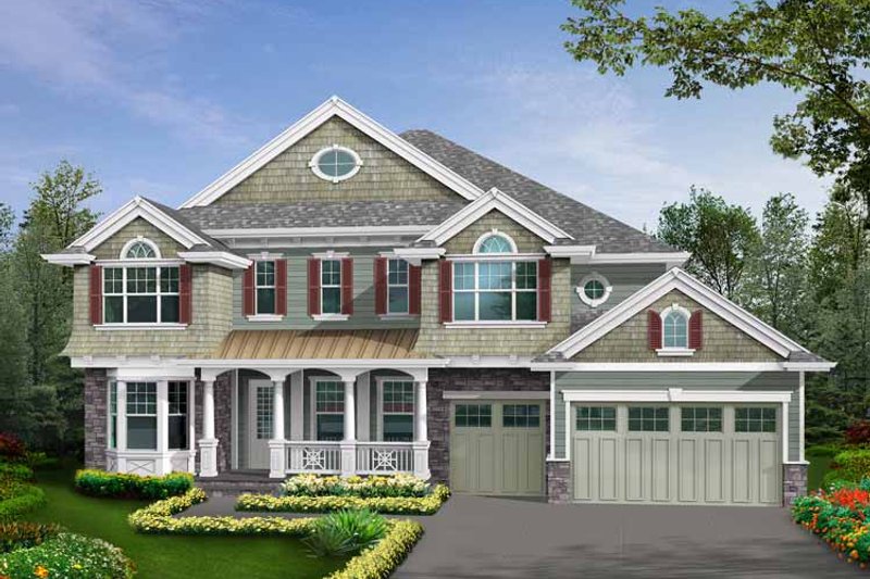 Home Plan - Country Exterior - Front Elevation Plan #132-484