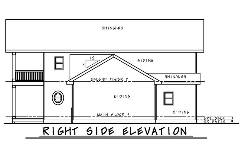 Architectural House Design - Exterior - Other Elevation 1 for Country House Plan #20-2515 - 3 bed, 2.5 bath