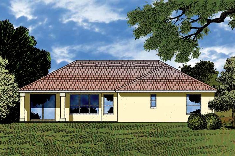 Home Plan - Exterior - Rear Elevation for Contemporary House Plan #1015-9 - 4 bed, 3 bath