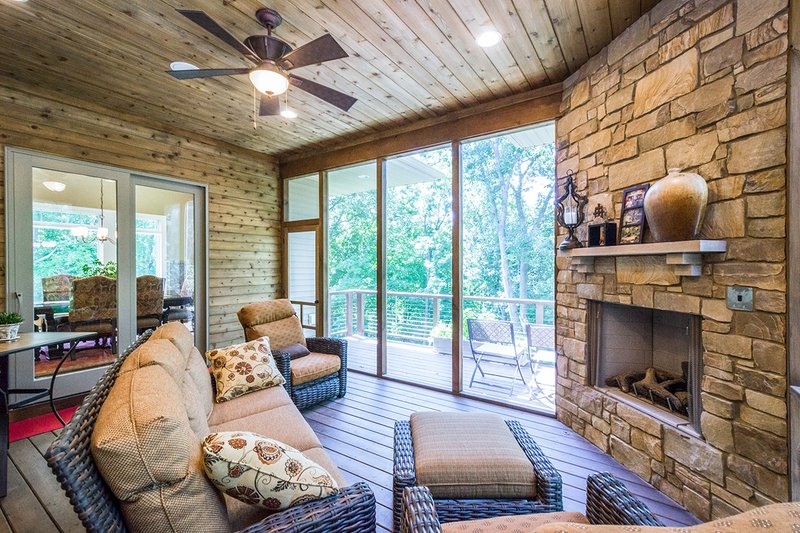 House Blueprint - Exterior - Covered Porch for Ranch House Plan #70-1502 - 5 bed, 3.5 bath