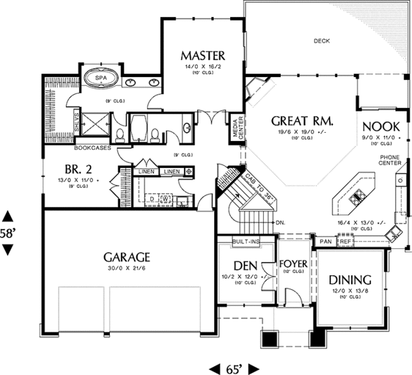 Home Plan - Mediterranean Floor Plan - Main Floor Plan #48-887