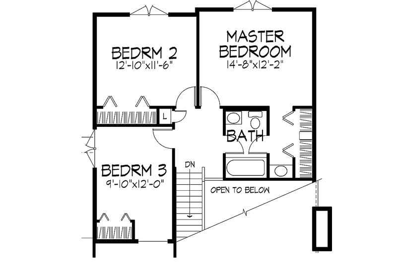 Home Plan - Floor Plan - Upper Floor for Contemporary House Plan #320-863 - 3 bed, 1.5 bath