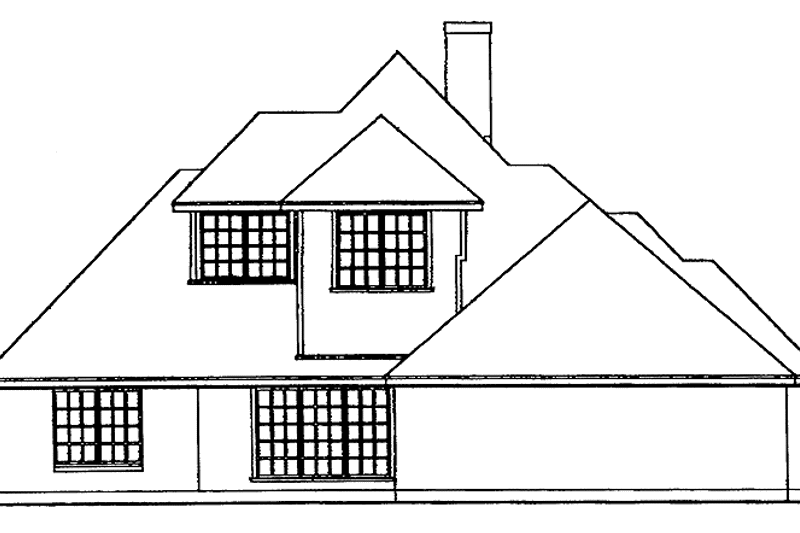 Home Plan - Exterior - Rear Elevation for European House Plan #40-450 - 3 bed, 2.5 bath